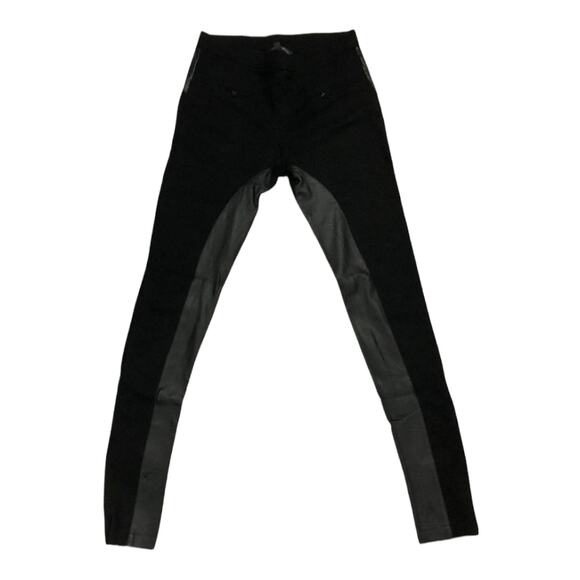 Victoria's Secret Black Faux Leather Panel Skinny Ponte Moto Leggings Size XS - Picture 2 of 7
